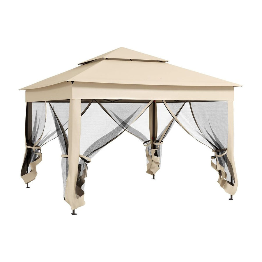 Outsunny 3 x 3(m) Pop Up Gazebo, Double-roof Garden Tent with Netting and Carry Bag, Party Event Shelter for Outdoor Patio