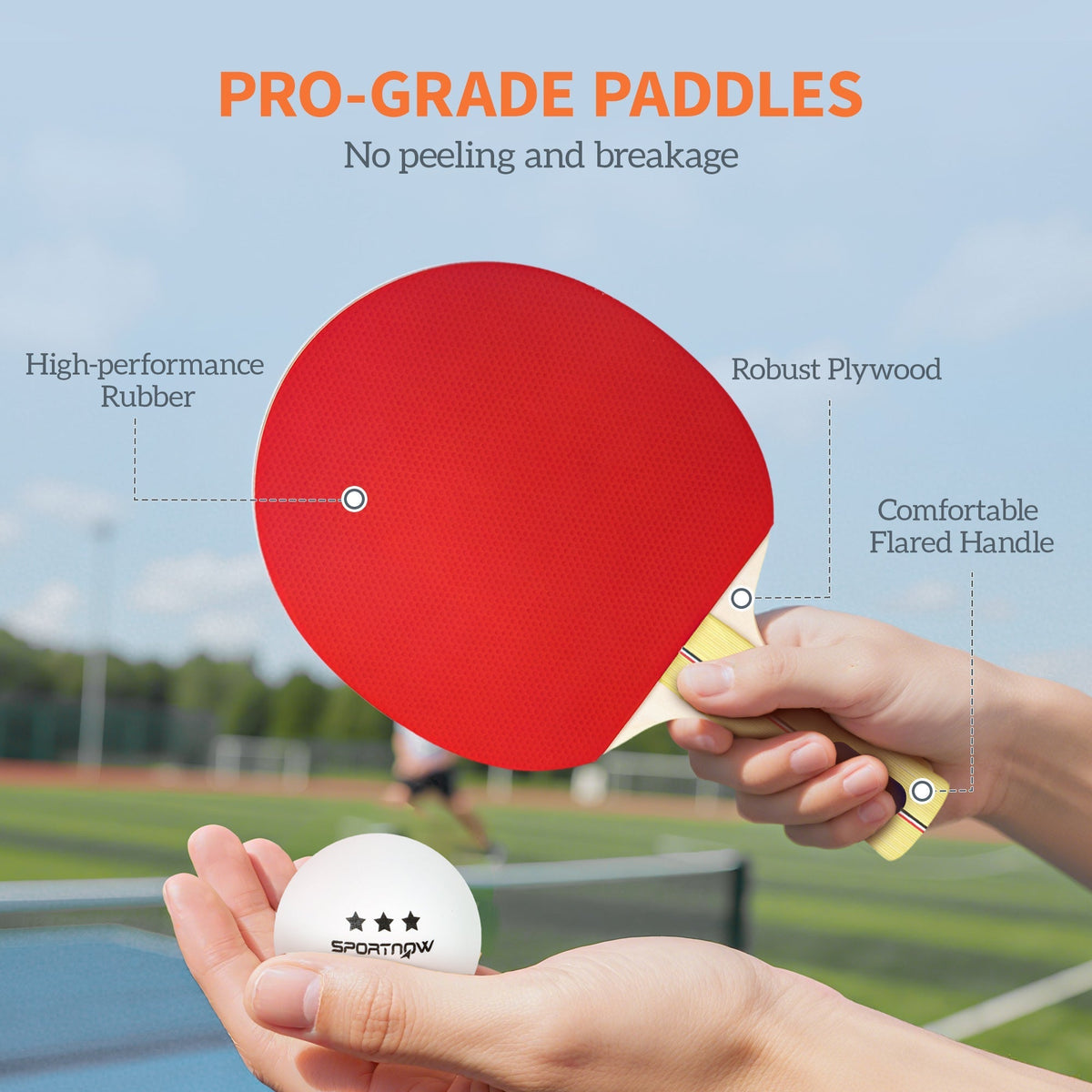 SPORTNOW Portable Table Tennis Set with Four Rackets, Eight Balls, Storage Case - product image 5