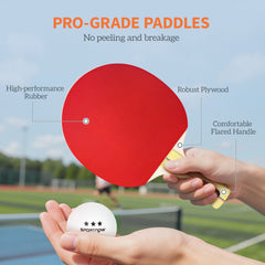 SPORTNOW Portable Table Tennis Set with Four Rackets, Eight Balls, Storage Case - product image 5
