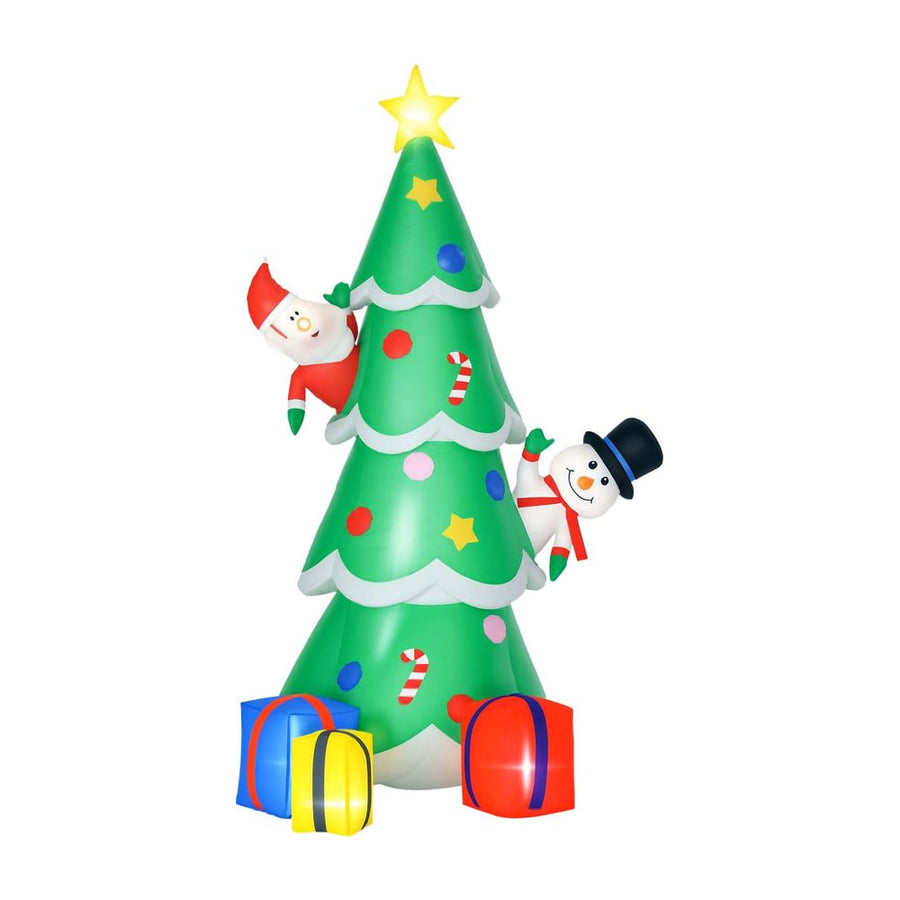 HOMCOM 7FT Christmas Inflatable Tree LED Lighted for Indoor Outdoor Decoration