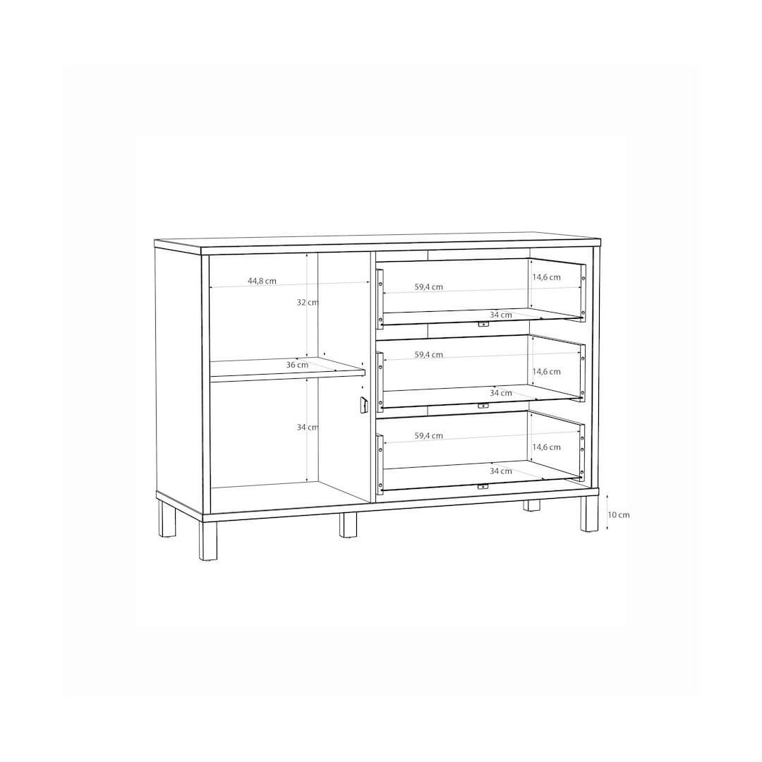 Skelbit Sideboard Cabinet 116cm in Oak Elegant, image 6