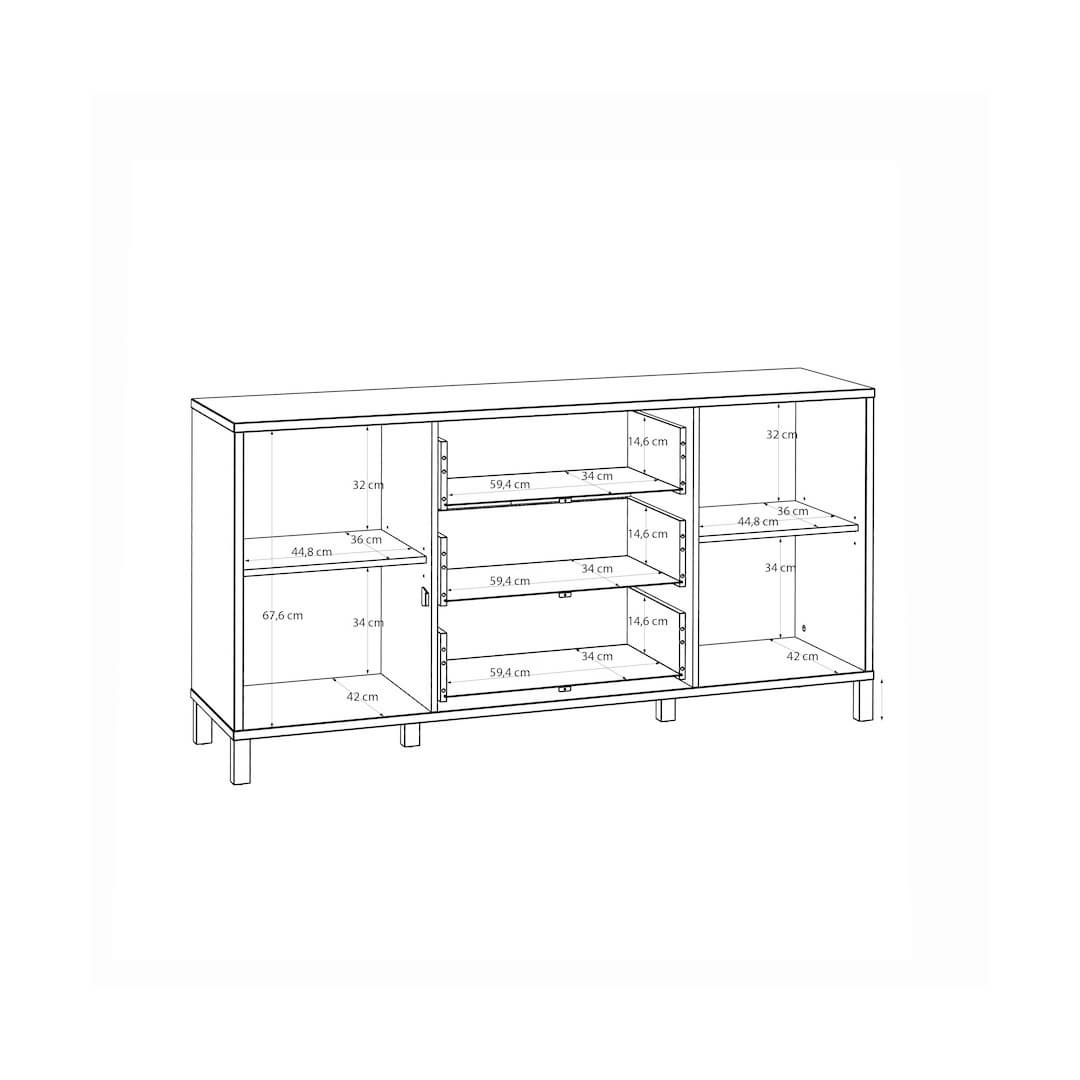 Skelbit Sideboard Cabinet 163cm in Oak Elegant, image 6
