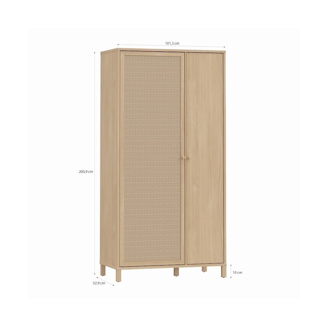 Skelbit Hinged Door Wardrobe 101cm in Oak Elegant, image 5
