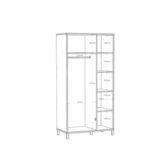 Skelbit Hinged Door Wardrobe 101cm in Oak Elegant, image 6
