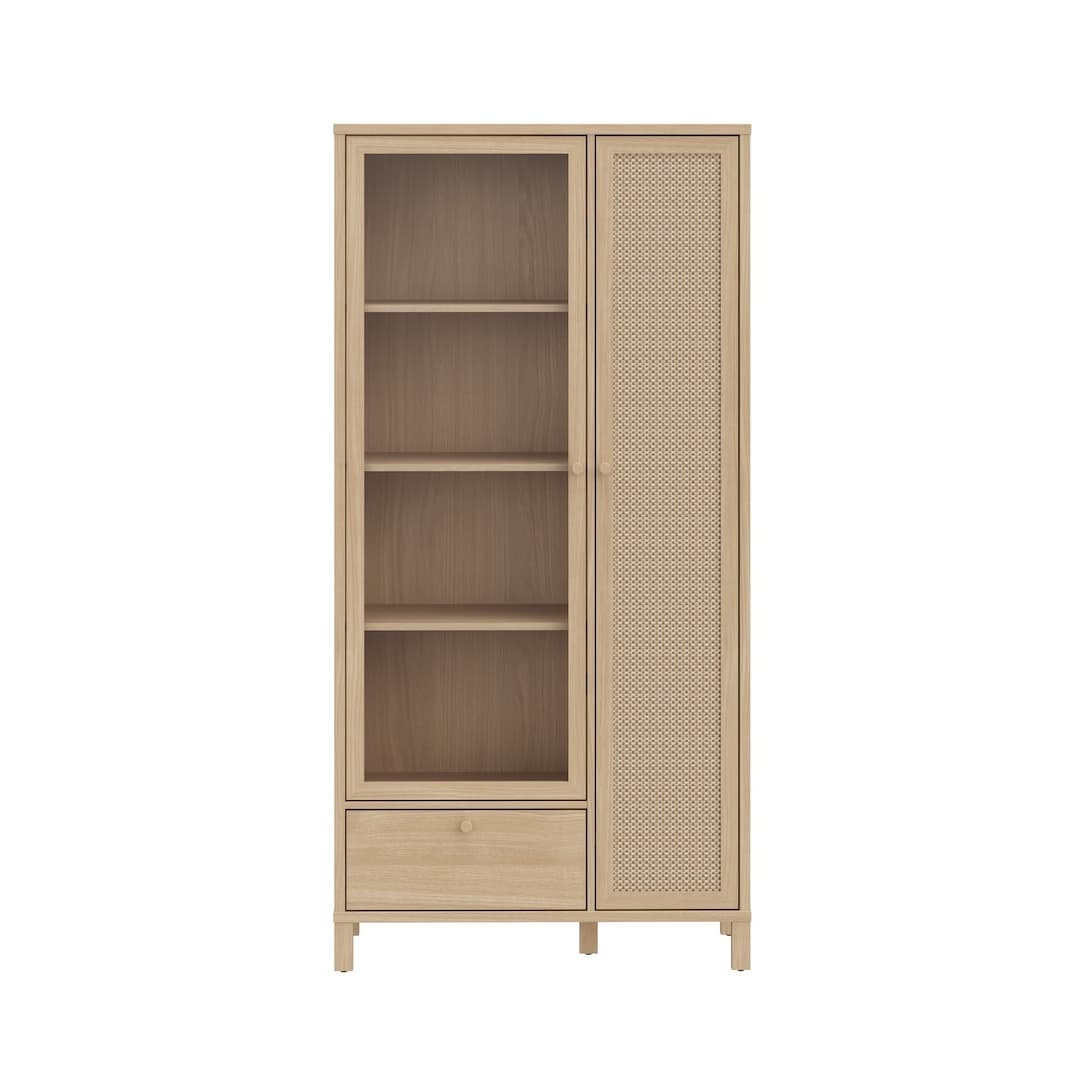 Skelbit Tall Display Cabinet 86cm in Oak Elegant, image 4
