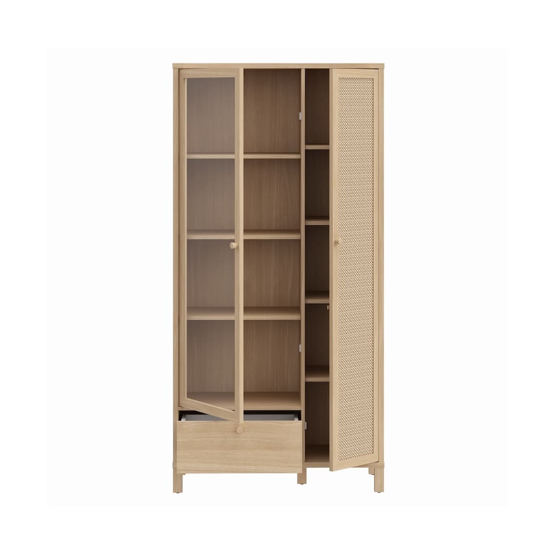 Skelbit Tall Display Cabinet 86cm in Oak Elegant, image 5