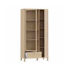 Skelbit Tall Display Cabinet 86cm in Oak Elegant, image 2