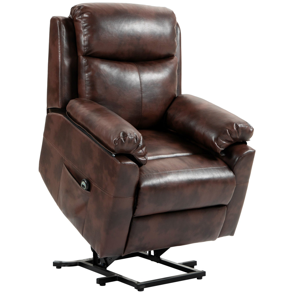 HOMCOM Faux Leather 70 Electric Riser Recliner Chair, Dark Brown