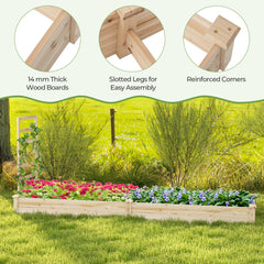 Raised Garden Bed with Planter Box and Trellis-Natural