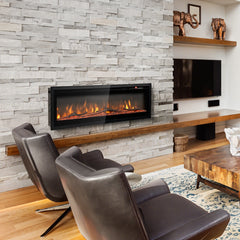 102/127 cm Wall Mounted Recessed Freestanding Electric Fireplace, image 5