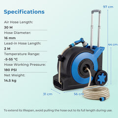 Retractable Garden Hose Reel 16 mm x 130 M Heavy Duty Floor