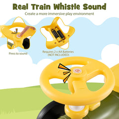 Ride on Push Car Train with Sound Button and Storage Compartment-Green