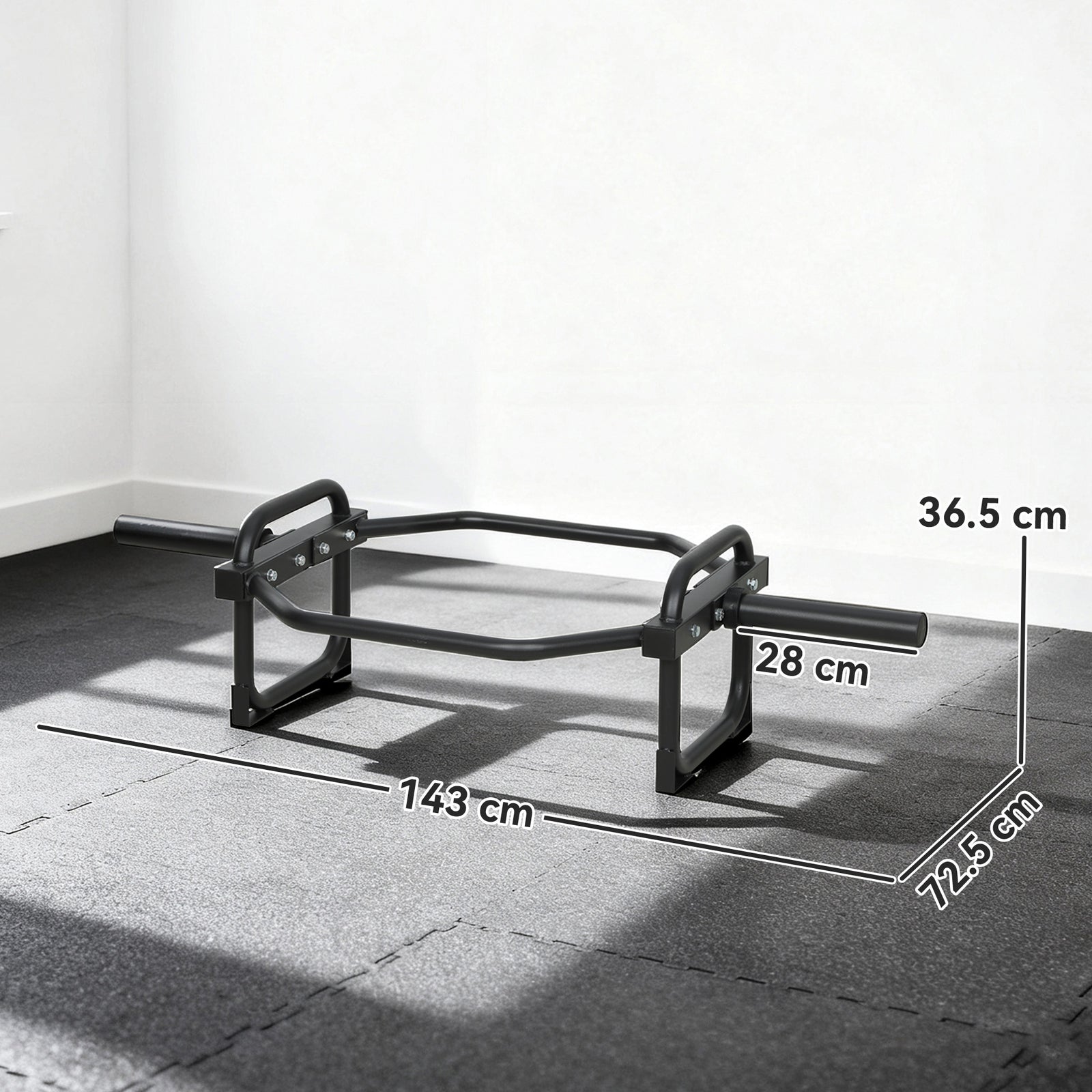SPORTNOW Olympic Trap Bar, 2" Hex Barbell Bar with 300kg Capacity for Deadlifts, Shrugs, Squats and Farmer Walks