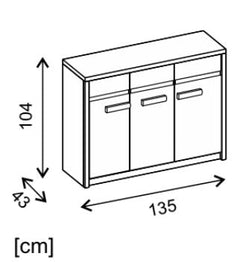 Roma ROM12 Sideboard Cabinet 135cm