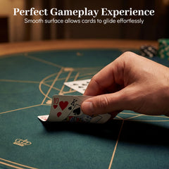 Round Poker Mat for Texas Hold'em 40 Inches Portable Anti-Slip Rubber Base Table Layout-Green