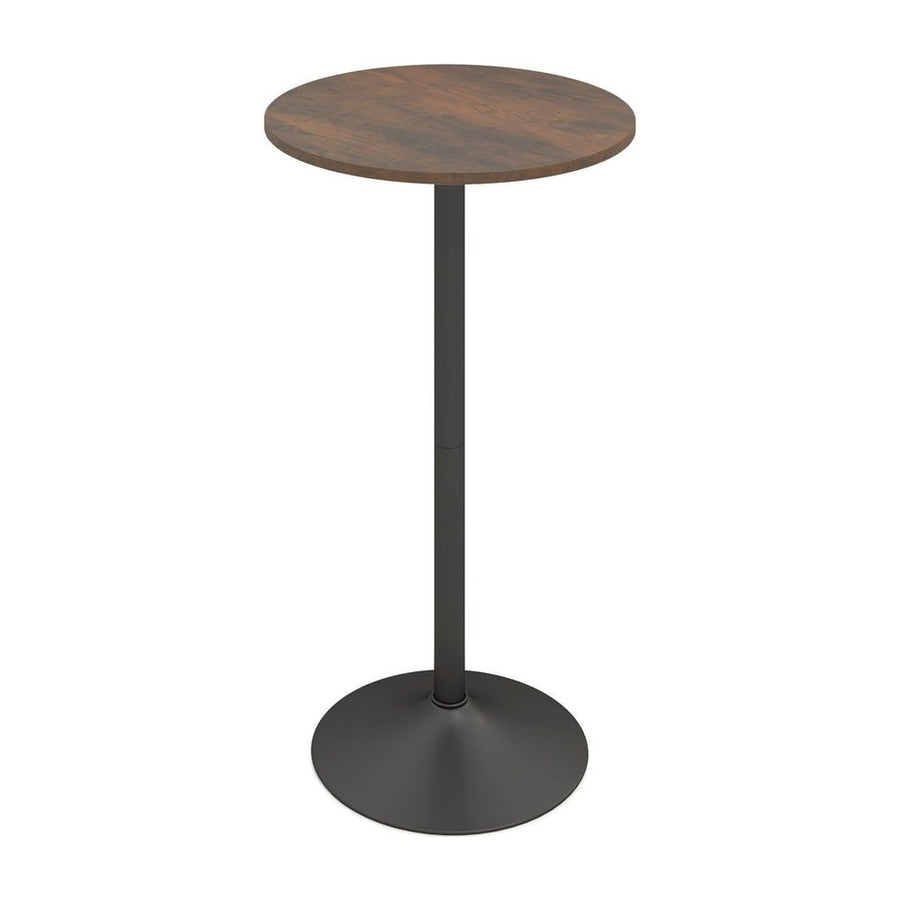 Round Top Pub and Bar Table with MDF Top and Base-1 Piece-Rustic Brown