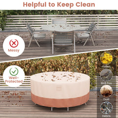 158/181/213 CM Round Patio Furniture Cover-Beige-M