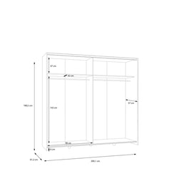 Ballara Sliding Door Wardrobe 200cm, image 10