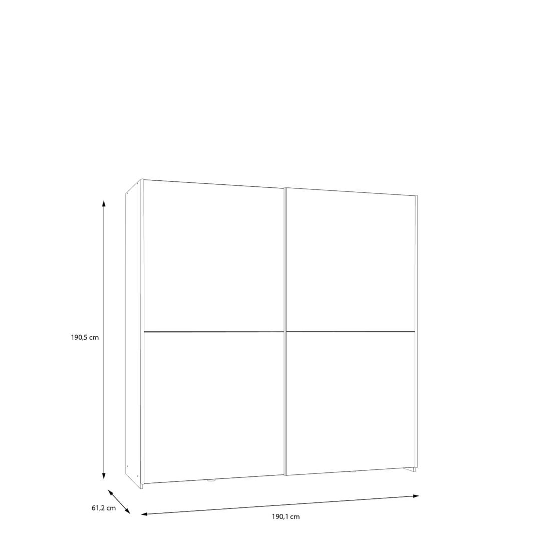 Ballara Sliding Door Wardrobe 190cm, image 7