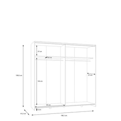 Ballara Sliding Door Wardrobe 190cm, image 8