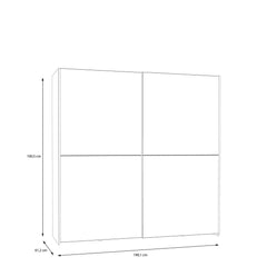 Ballara Sliding Door Wardrobe 190cm in White, image 5