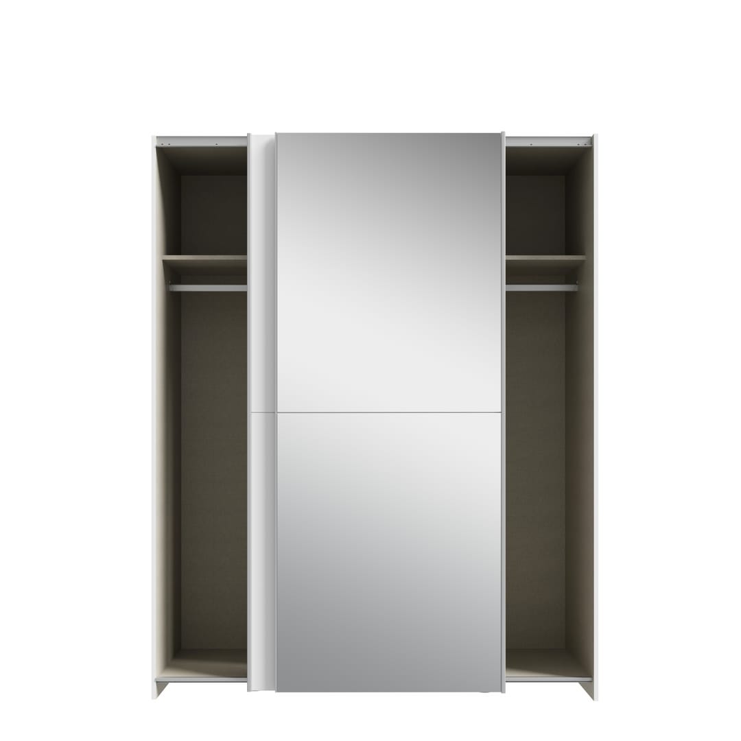 Ballara Sliding Door Wardrobe 150cm in White Gloss, image 6