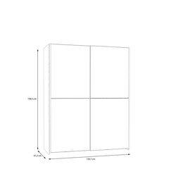 Ballara Sliding Door Wardrobe 150cm in White Gloss, image 7
