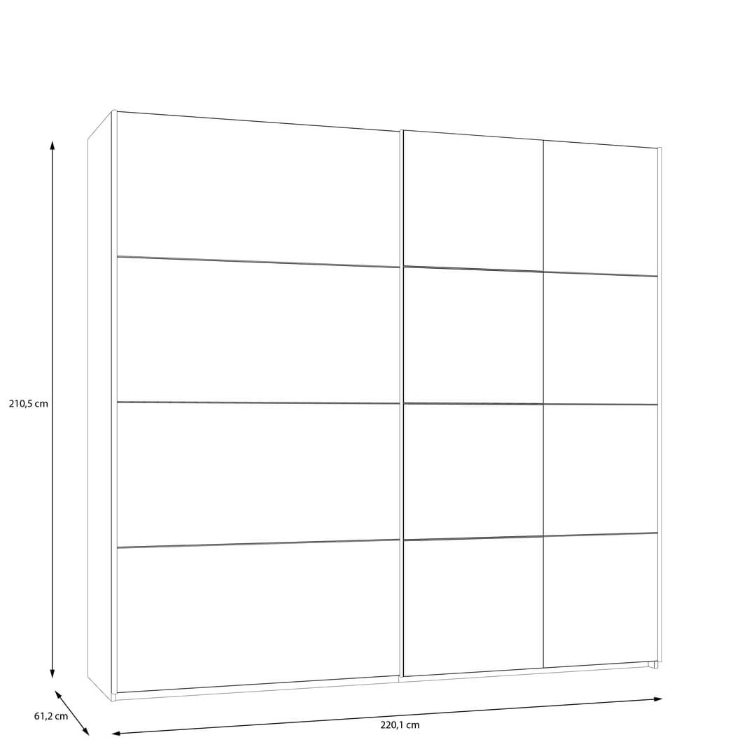 Ingalill Sliding Door Wardrobe 220cm in Sand, image 7