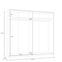 Ingalill Sliding Door Wardrobe 220cm in Sand, image 8