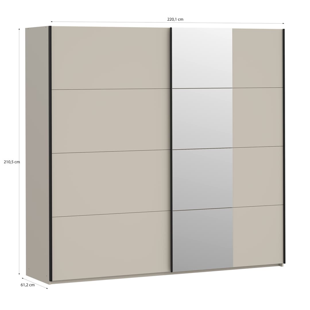 Ingalill Sliding Door Wardrobe 220cm in Sand, image 9