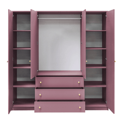 Bottle Green Mirrored Hinged Door Wardrobe 196cm – HUDSON II D4