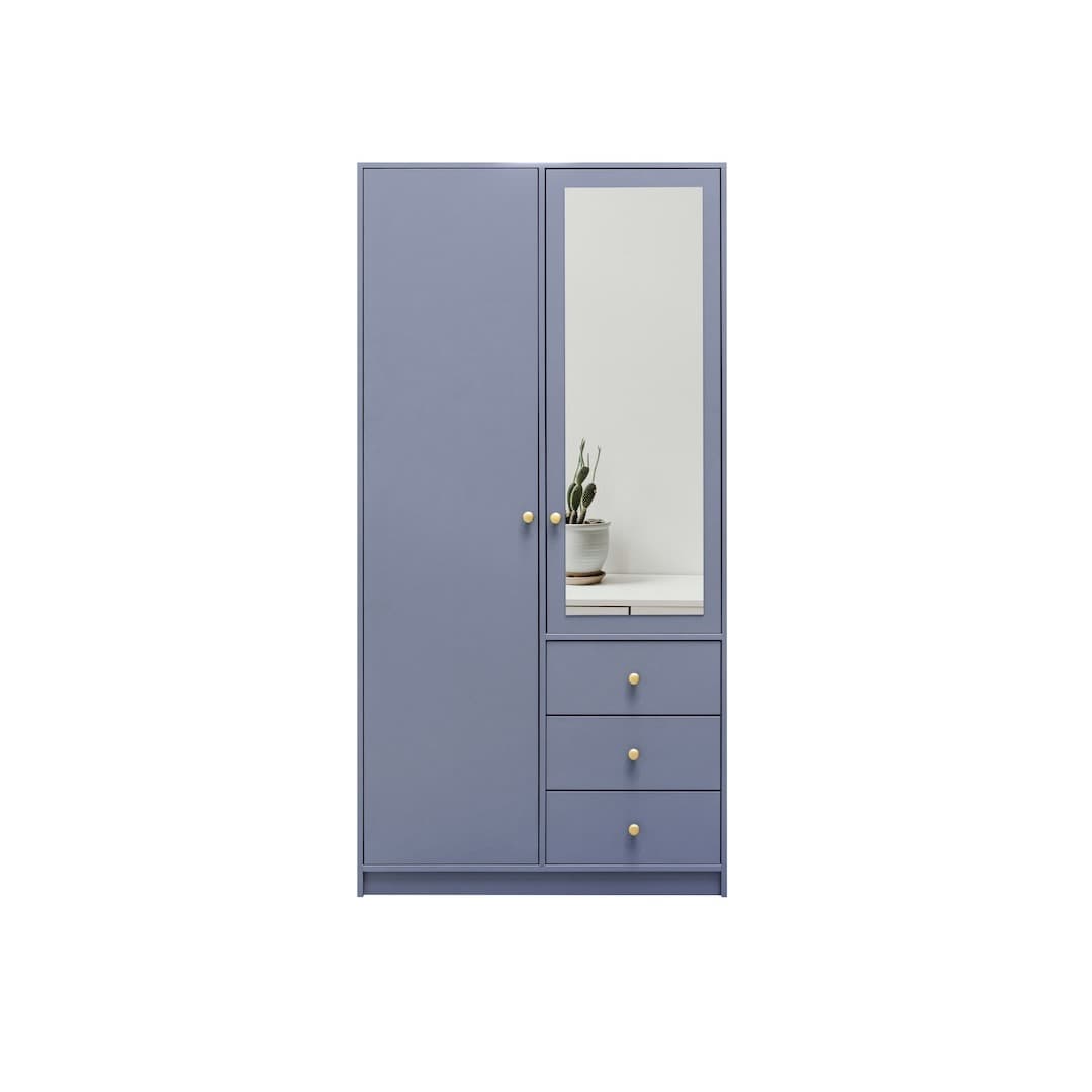 Siena II Hinged Door Wardrobe 100cm in Blue, image 4