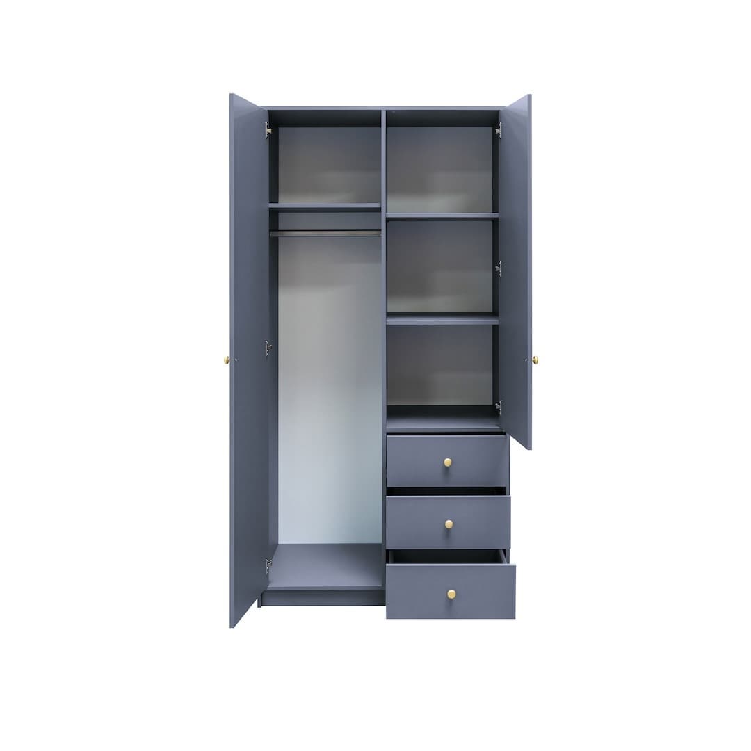 Siena II Hinged Door Wardrobe 100cm, image 2