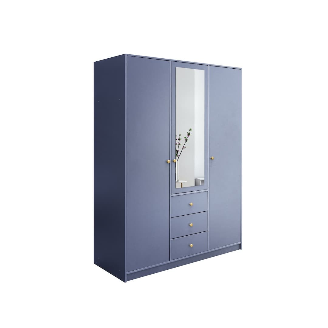 Siena II Hinged Door Wardrobe 149cm in Blue, image 6