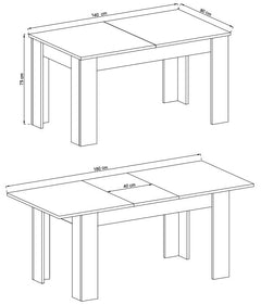 Sky Extending Dining Table 140cm - product image 2