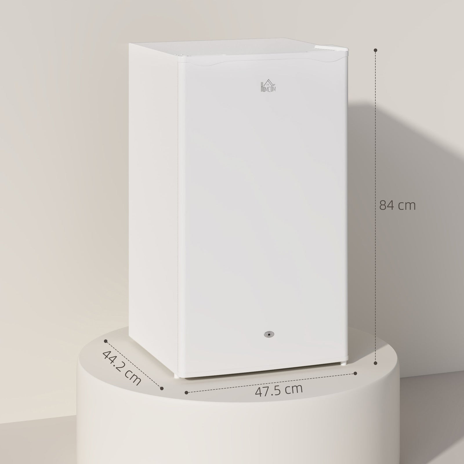 HOMCOM 91L Freestanding Under-Counter Fridge with Lock - White