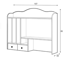 Story SO-04 Desk Hutch 107cm