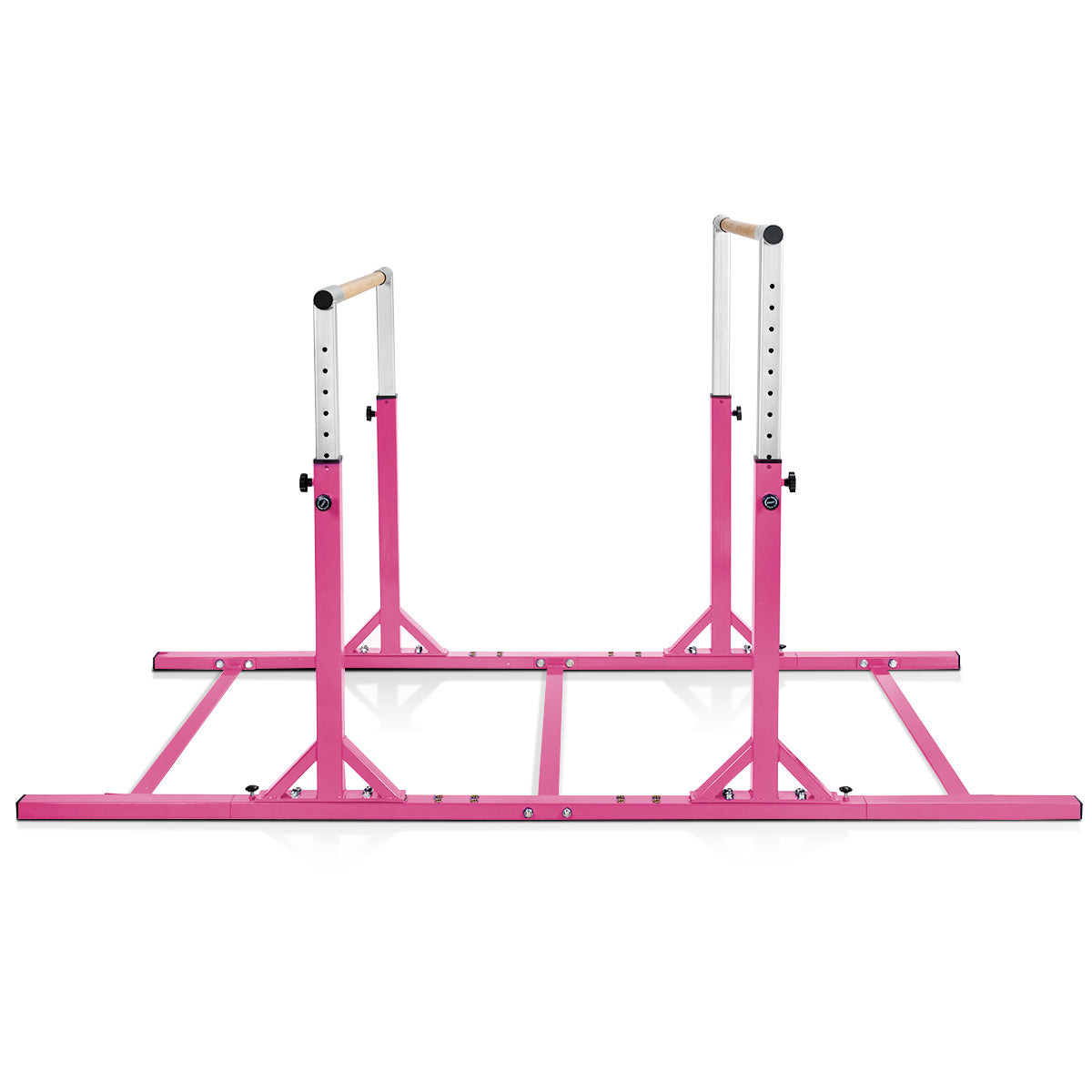 Kids Parallel Gymnastics Bar with Adjustable Width and 11-Level Heights-Pink