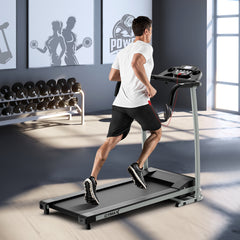 Foldable Treadmill with 12 Preset Programs and LCD Monitor-Black