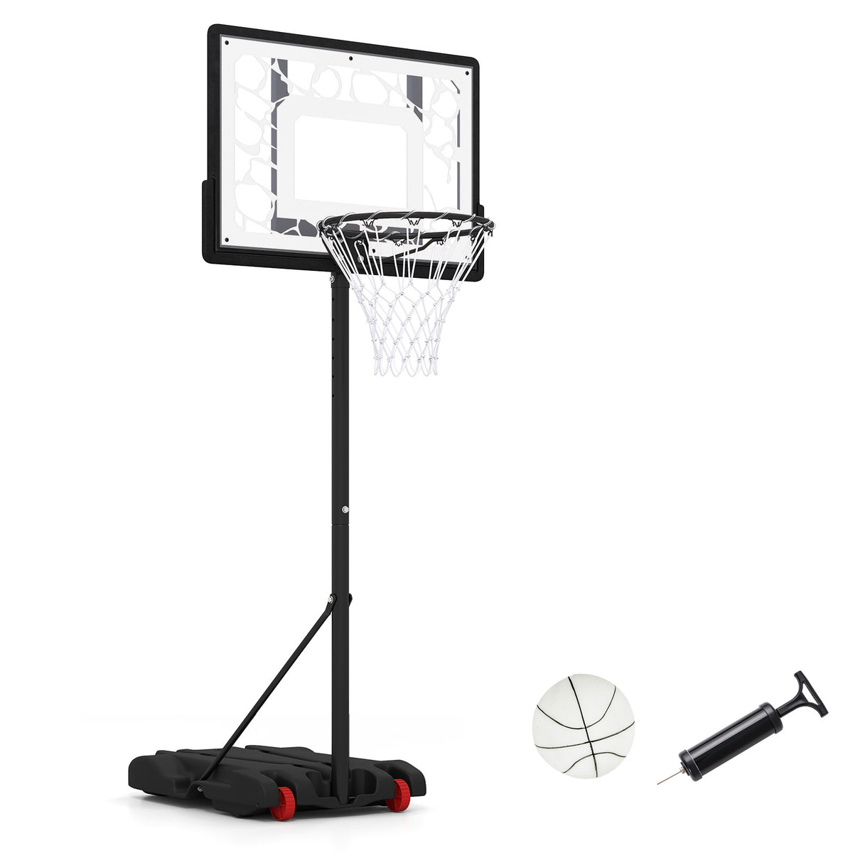 Pool Basketball Hoop with LED 8-Height Adjustable Swimming Pool Basketball