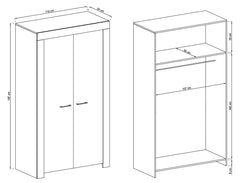 Sky Hinged Wardrobe 110cm - product image 3
