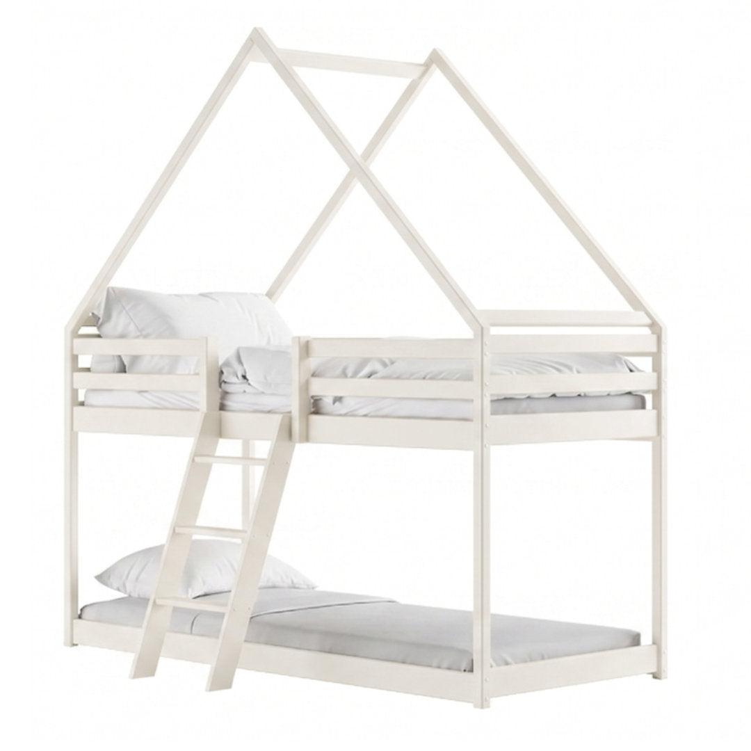 Wooden House Bunk Bed Sweet in Cotton, image 11