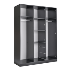 Oak Viking Mirrored Hinged Door Wardrobe 149cm – YORK D3