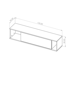 Querty 06 Wall Shelf 135cm