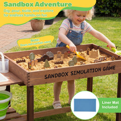 Sensory Table with Water Pump and Sink Toddler Activity Table with 33 Sand Table Toys