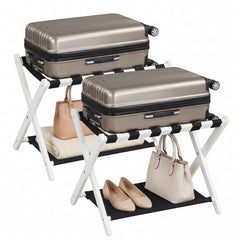 Set of 2 Folding Luggage Rack in White