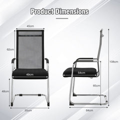 Set of 4 Office Guest Chairs in Black