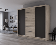 Oak Sonoma + Lava Mirrored Sliding Door Wardrobe 250cm – GRAYSON