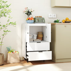 Sideboard Buffet Cabinet 2-Door Serving Cupboard Buffet Table Display Cabinet-White