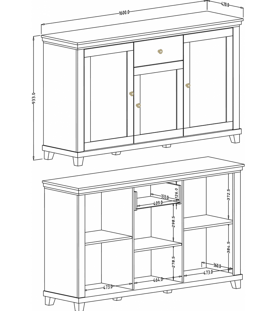 Evora 47 Sideboard Cabinet 160cm - product image 4